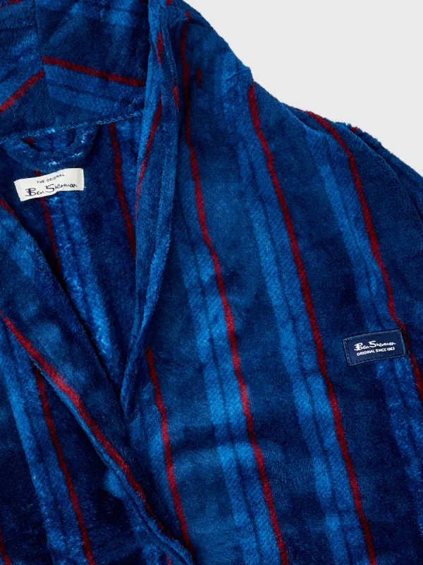Navy Stripe Fleece Knit Robe sold by Ben Sherman