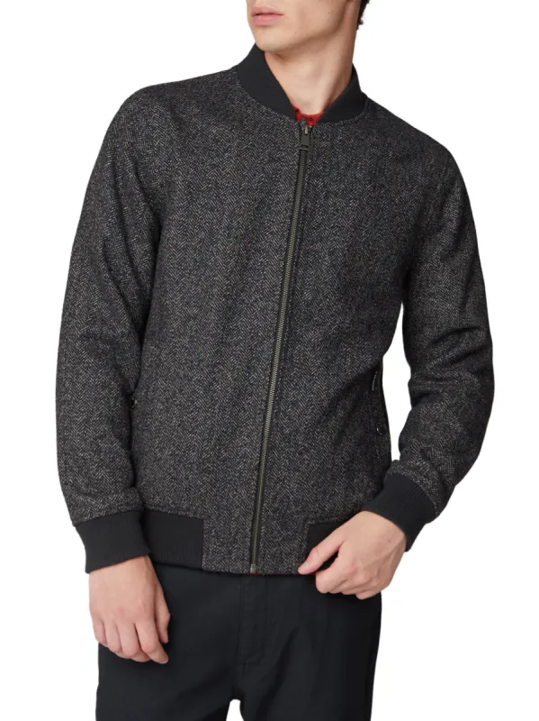 Herringbone Bomber Jacket - Coffee sold by Ben Sherman