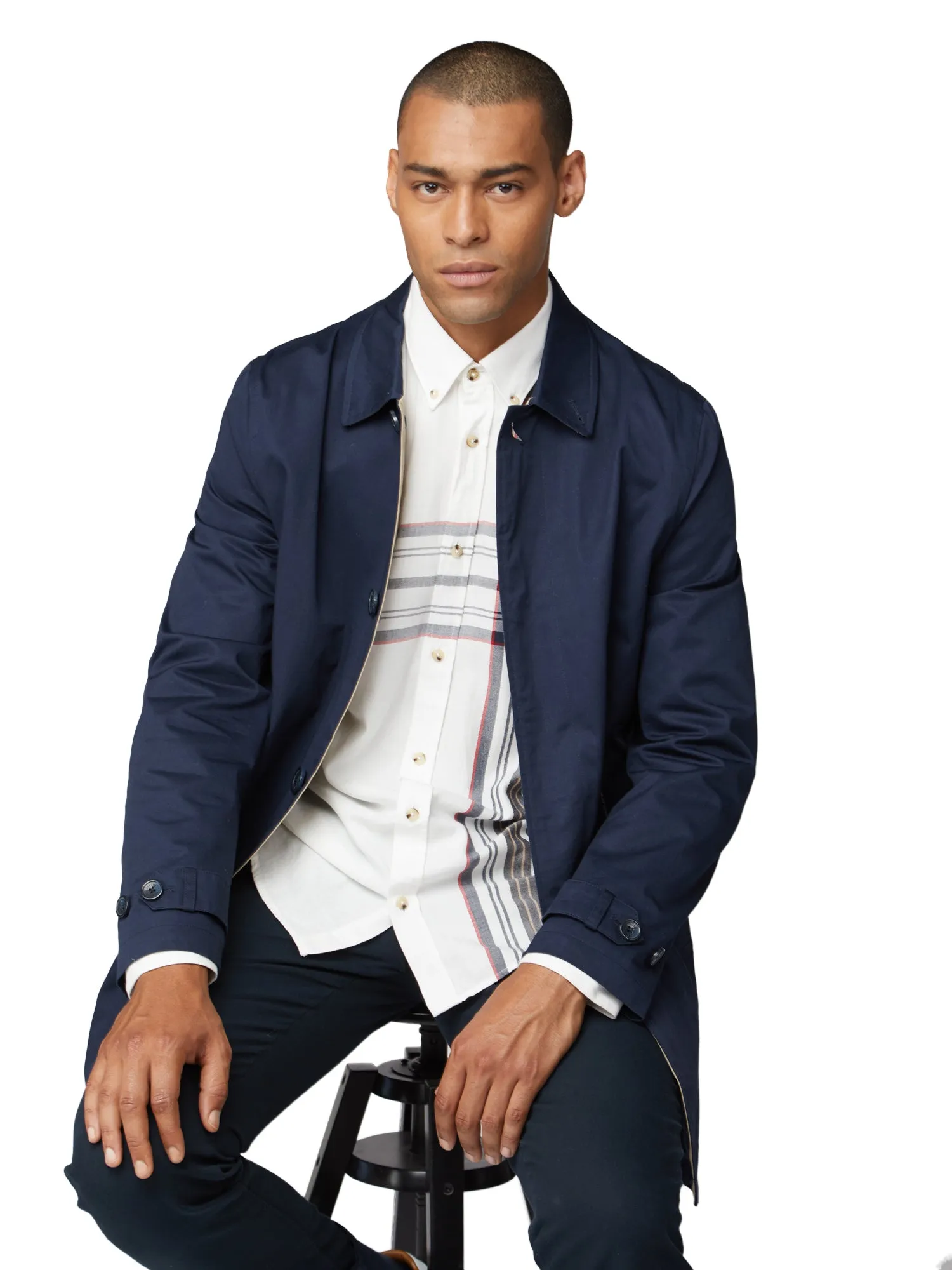 Long-Sleeve Placed Stripe Shirt - Off White sold by Ben Sherman product image thumbnail 5