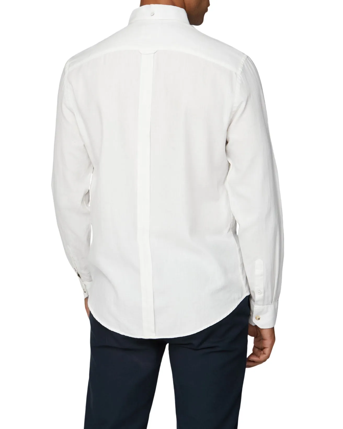 Long-Sleeve Placed Stripe Shirt - Off White sold by Ben Sherman product image thumbnail 2