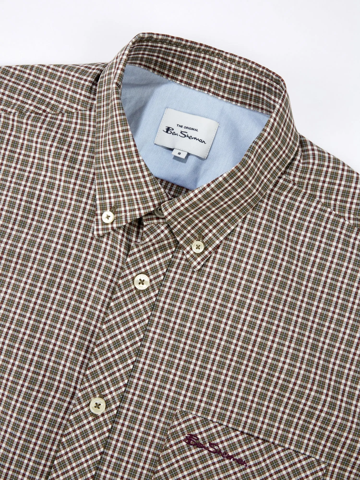 Short-Sleeve Mini-Check Shirt - Hemp sold by Ben Sherman product image thumbnail 2