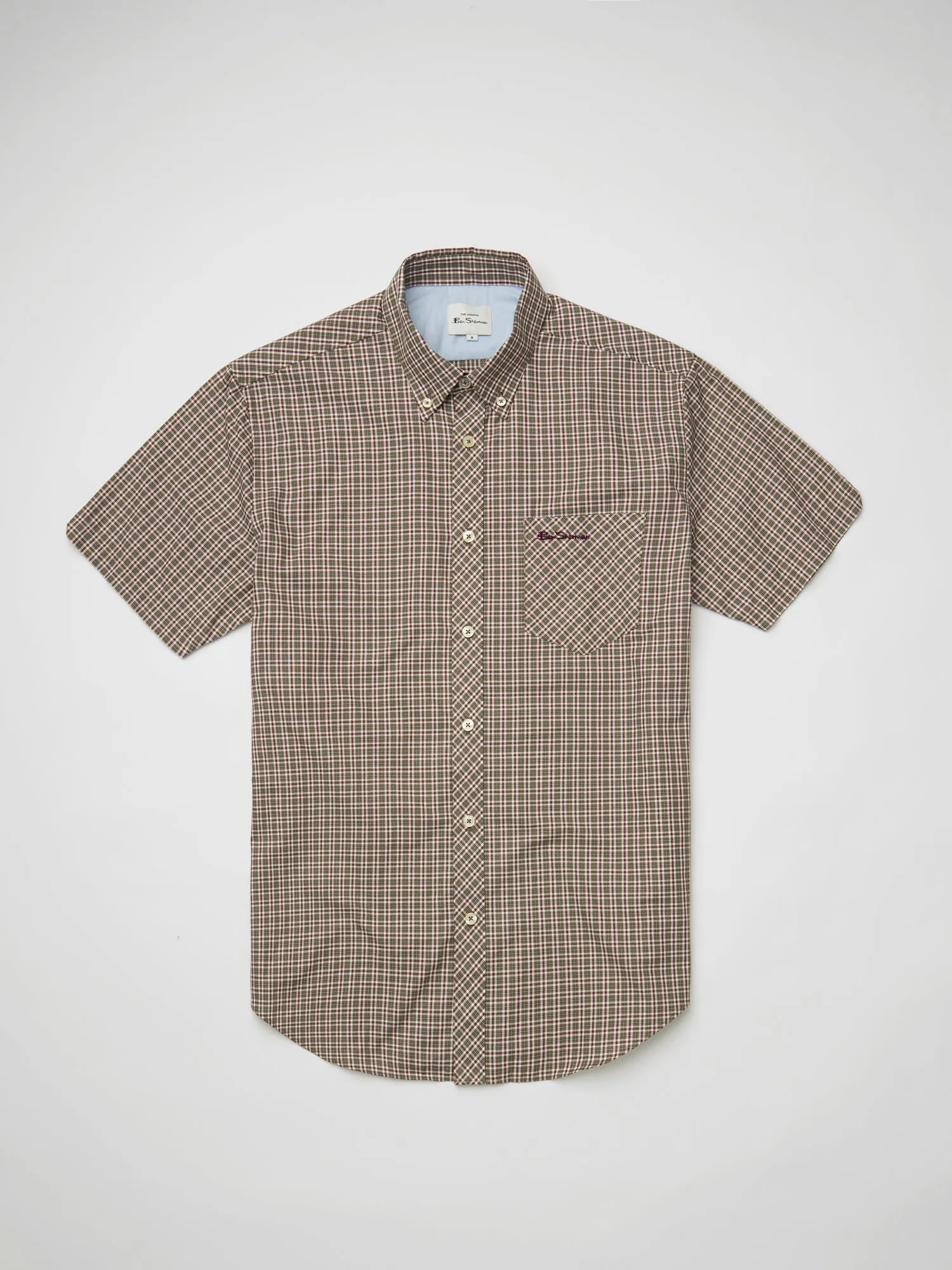 Short-Sleeve Mini-Check Shirt - Hemp sold by Ben Sherman product image thumbnail 4