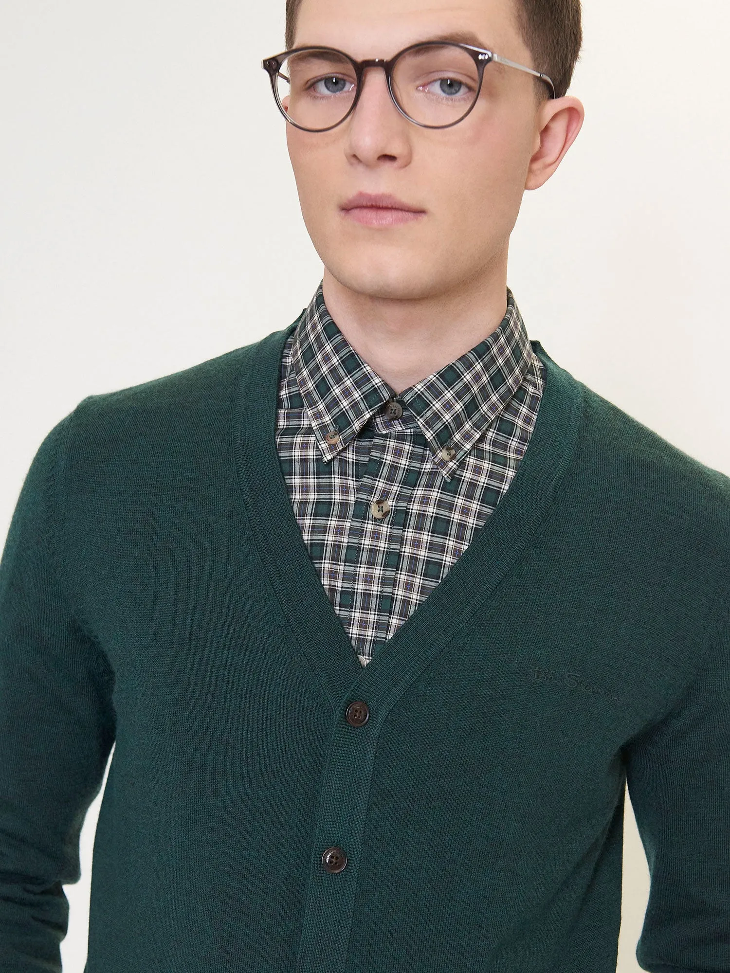Signature Merino Cardigan Sweater - Dark Green sold by Ben Sherman product image thumbnail 4