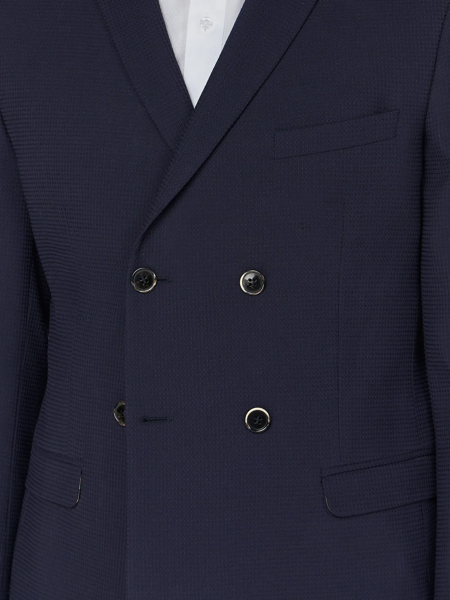 Texture Double-Breasted Suit Jacket - Navy sold by Ben Sherman product image thumbnail 2