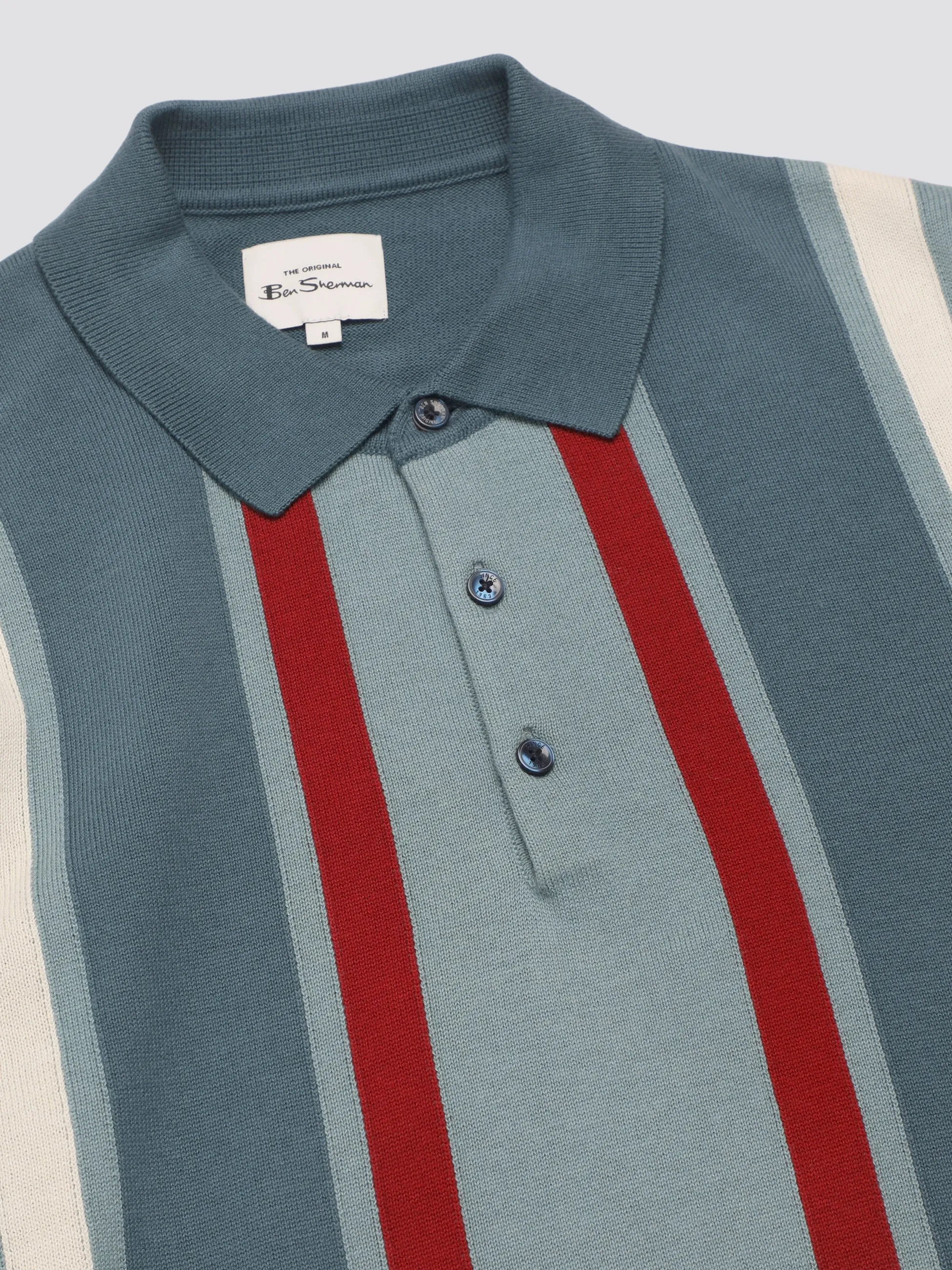 Signature Vertical Stripe Polo - Teal sold by Ben Sherman product image thumbnail 5