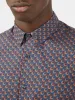 Long-Sleeve Retro '70s Geo-Print Shirt - Caramel sold by Ben Sherman