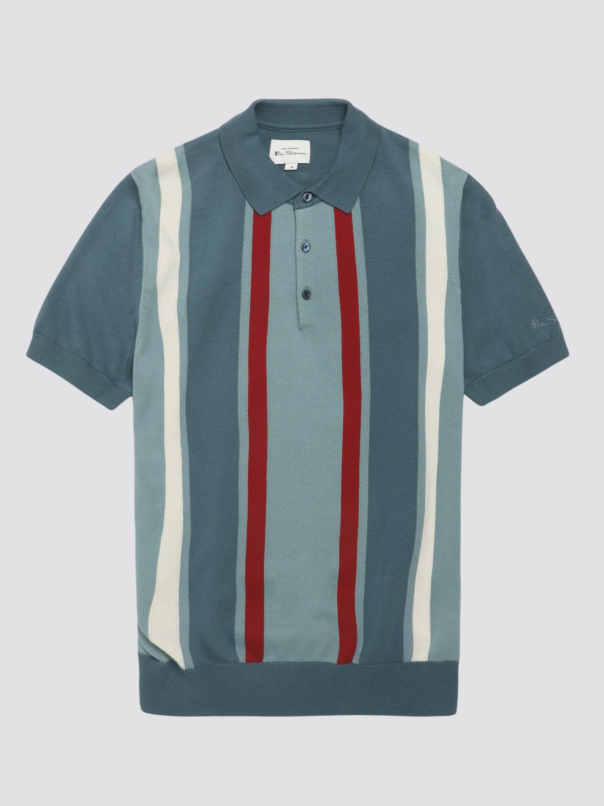 Signature Vertical Stripe Polo - Teal sold by Ben Sherman product image thumbnail 4