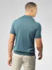 Signature Vertical Stripe Polo - Teal sold by Ben Sherman