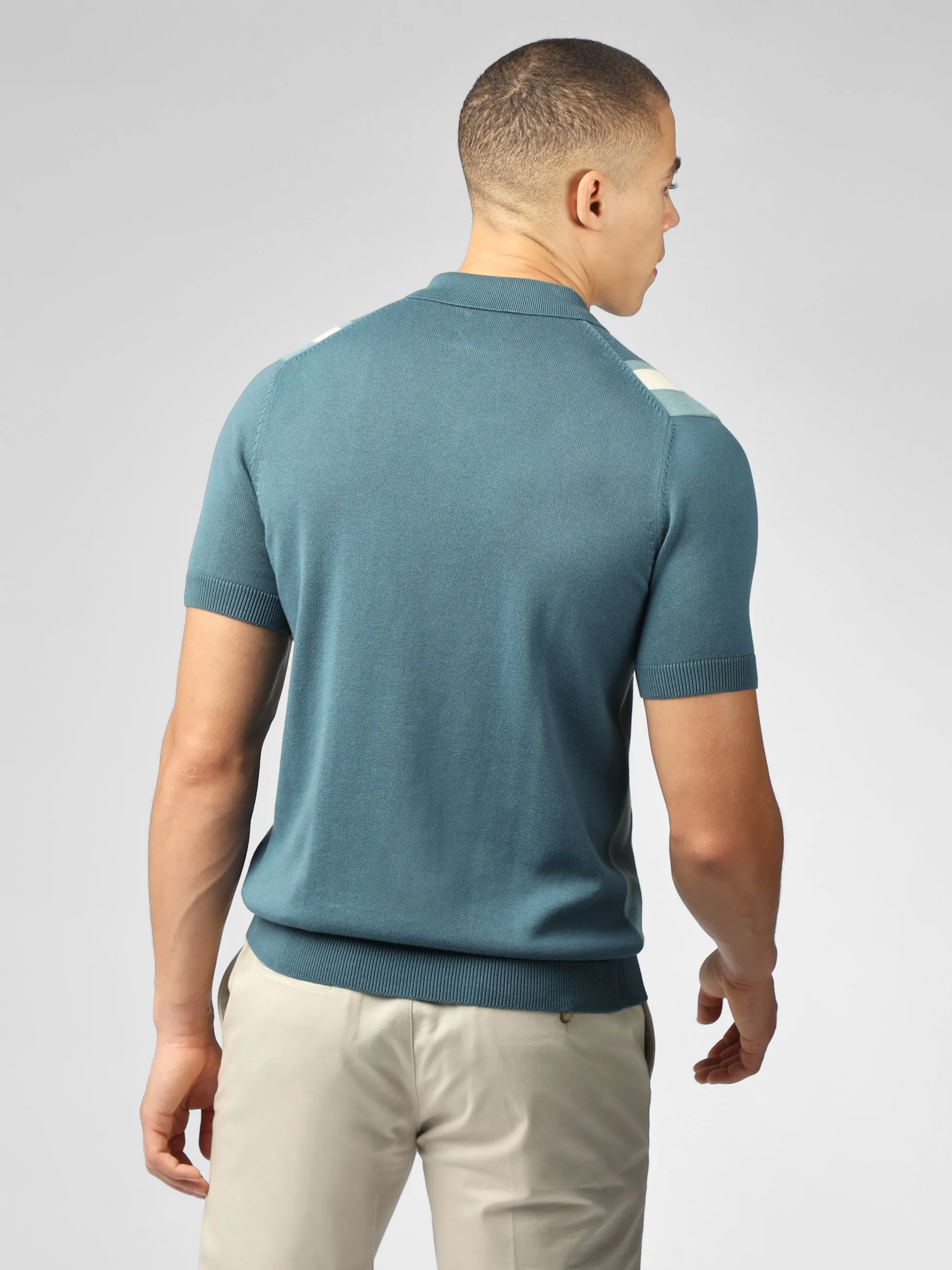 Signature Vertical Stripe Polo - Teal sold by Ben Sherman product image thumbnail 3