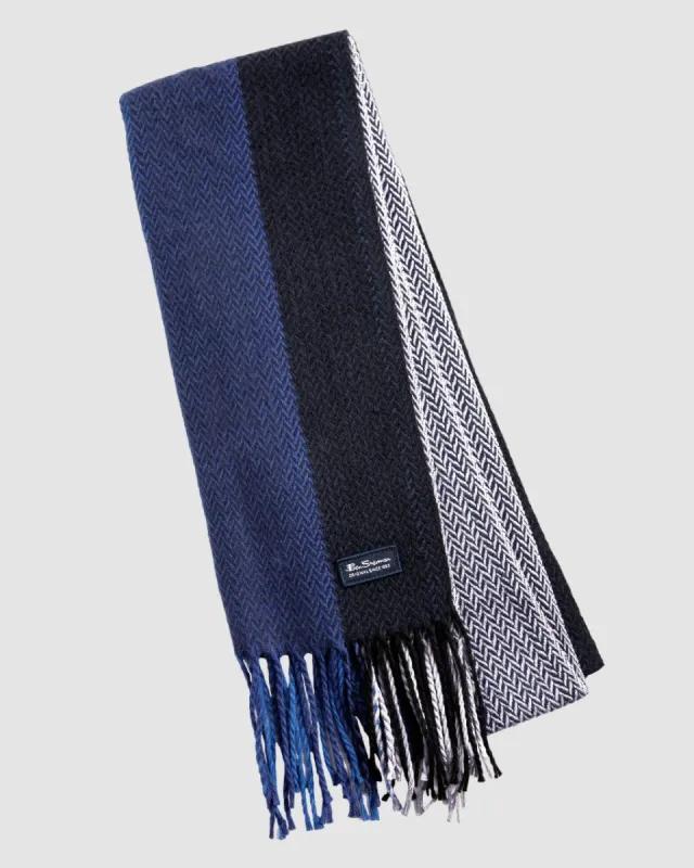 Signature Striped Herringbone Scarf sold by Ben Sherman