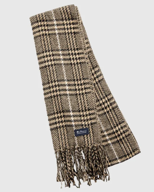 Signature Houndstooth Plaid Scarf sold by Ben Sherman
