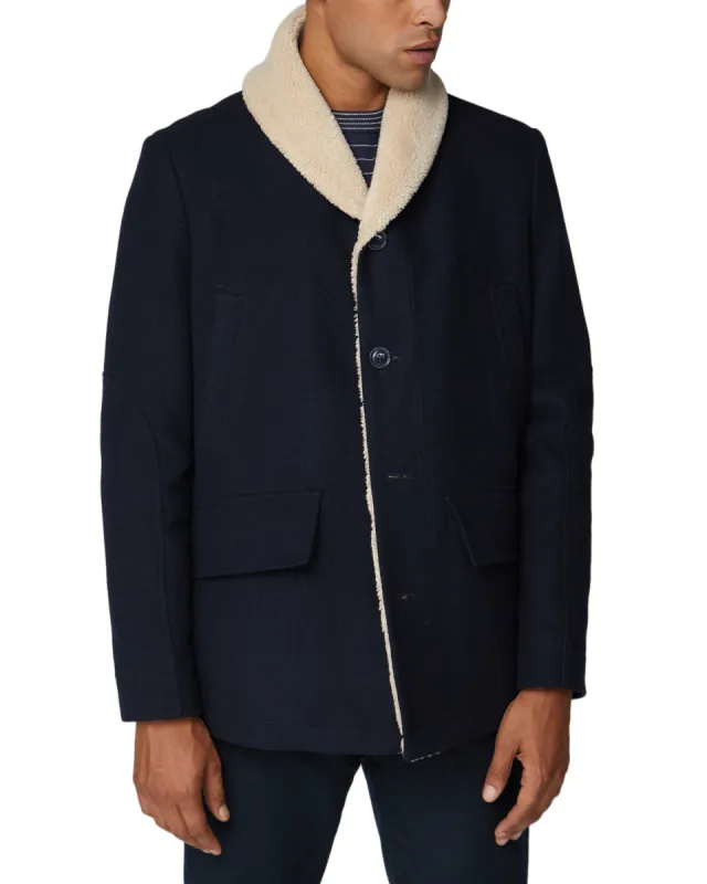Heavyweight Shawl Collar Coat - Midnight sold by Ben Sherman