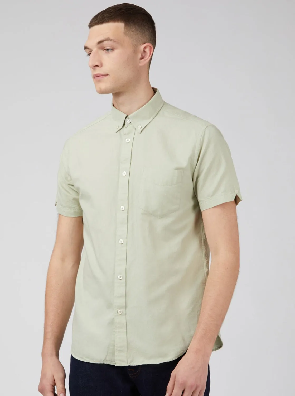 Signature Oxford Shirt - Pistachio sold by Ben Sherman product image thumbnail 3