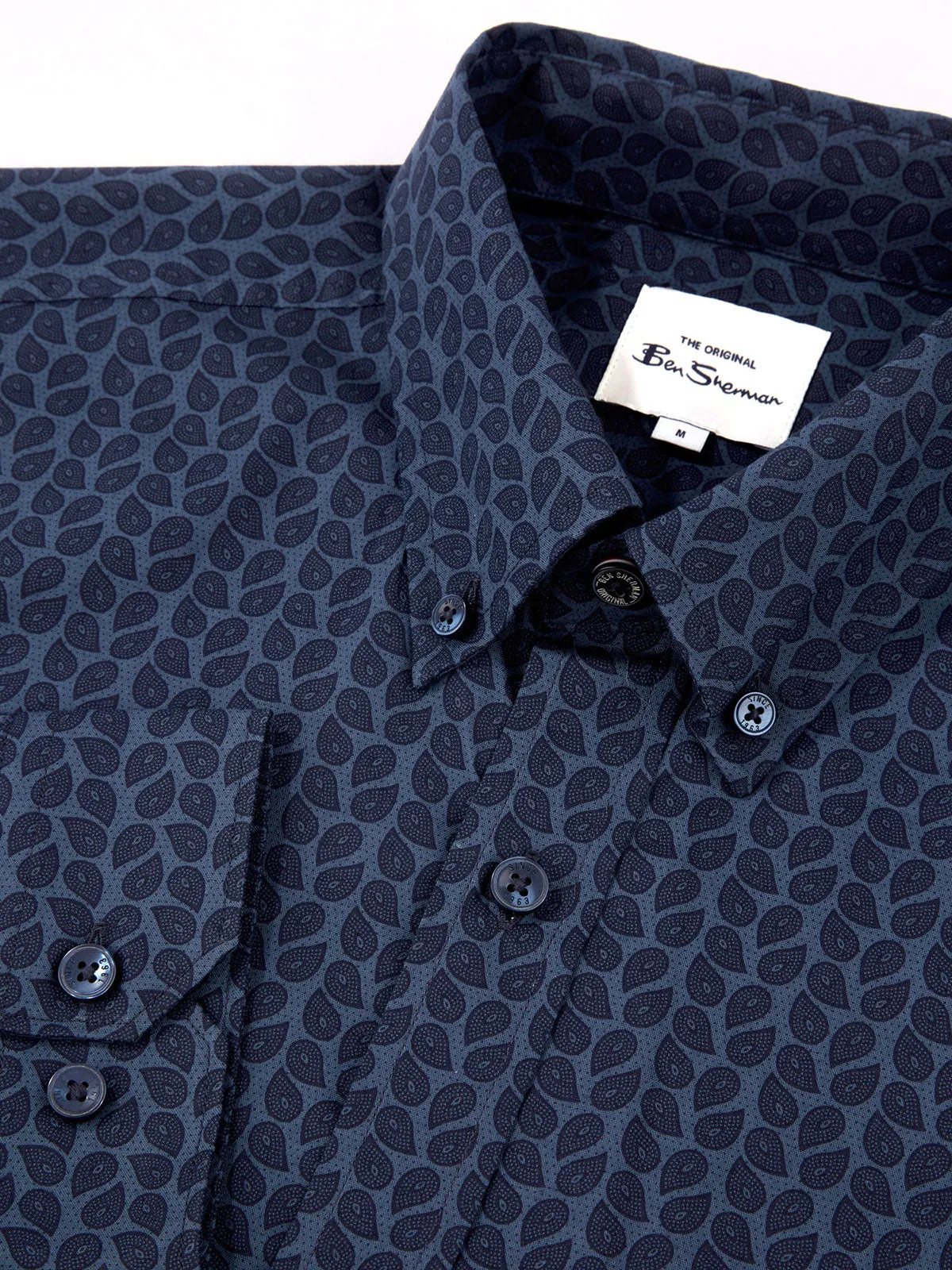 Long-Sleeve Micro-Paisley Print Shirt - Petrol sold by Ben Sherman product image thumbnail 4