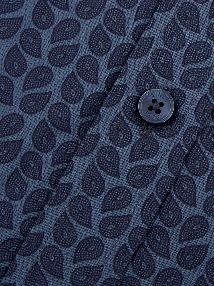 Long-Sleeve Micro-Paisley Print Shirt - Petrol sold by Ben Sherman product image thumbnail 5