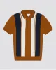 Iconic Vertical Wide-Stripe Mod Polo - Caramel sold by Ben Sherman