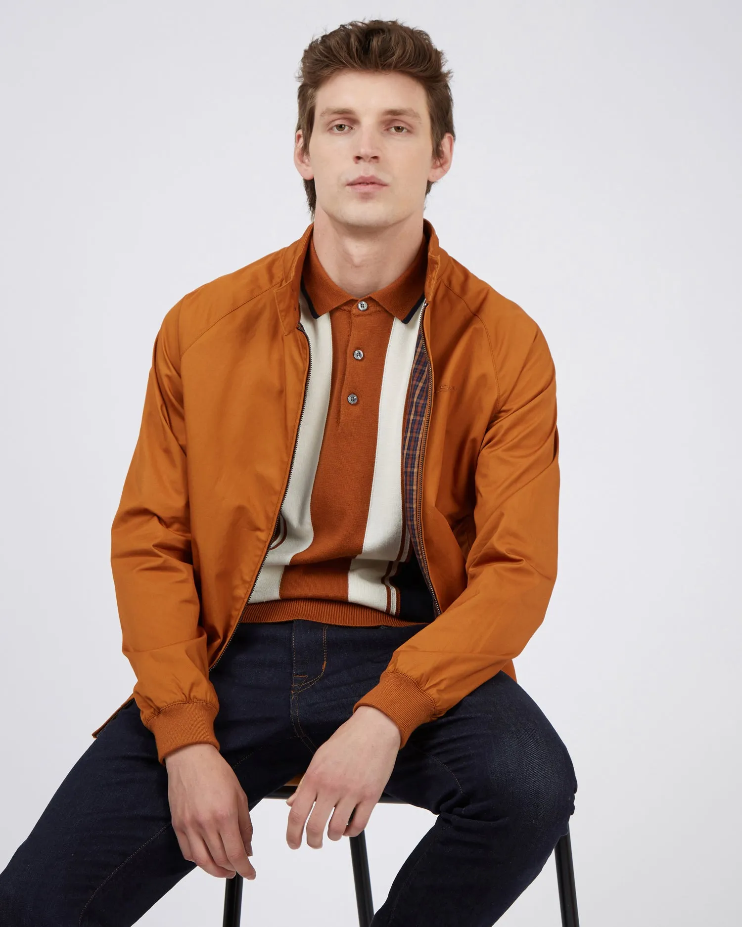 Iconic Vertical Wide-Stripe Mod Polo - Caramel sold by Ben Sherman product image thumbnail 5