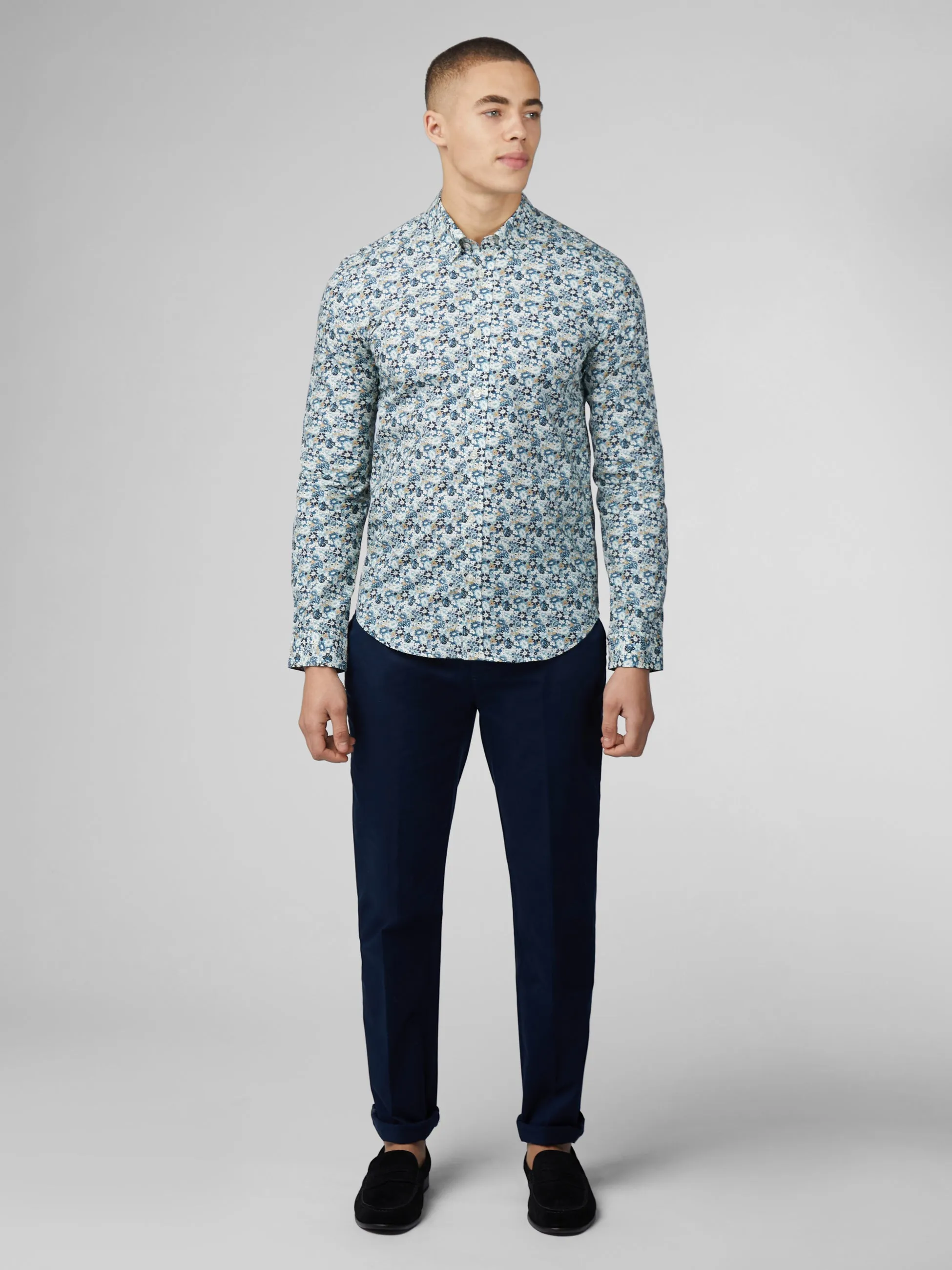 Signature Multicolor Floral Print Shirt - Petrol sold by Ben Sherman product image thumbnail 2