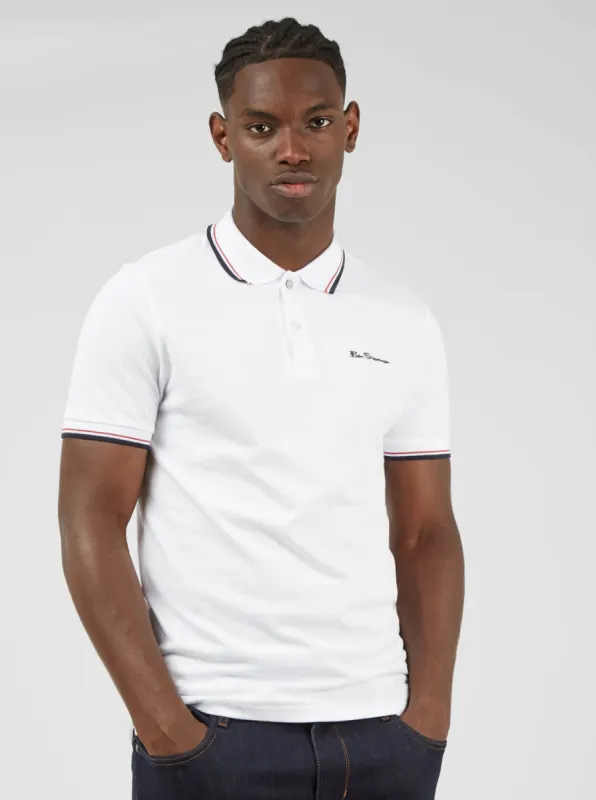 Signature Organic Cotton Polo - White sold by Ben Sherman