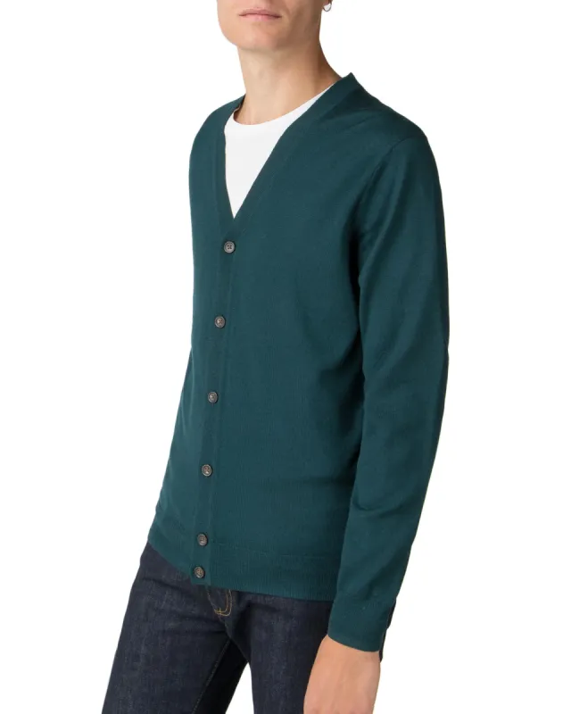 Merino Cardigan Sweater - Dark Green sold by Ben Sherman