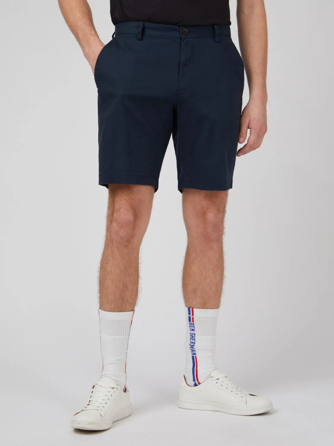 Signature Linen Shorts - Midnight sold by Ben Sherman