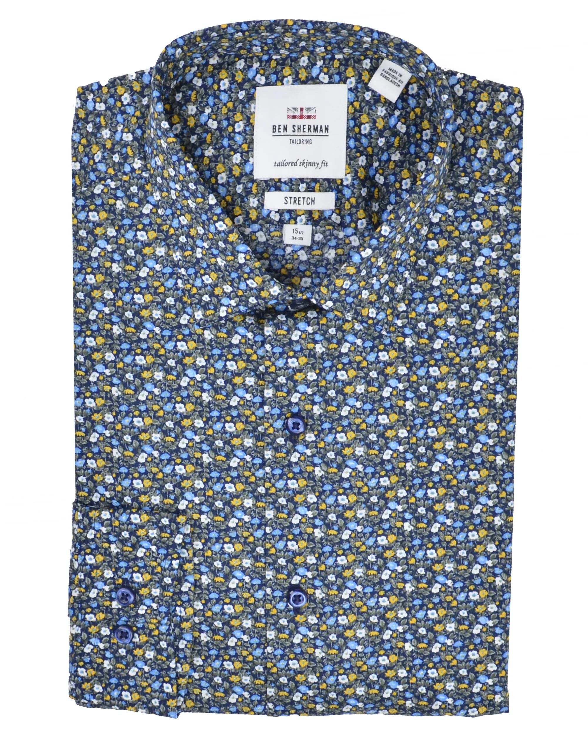 Multi Floral Print Skinny Fit Dress Shirt sold by Ben Sherman product image thumbnail 4