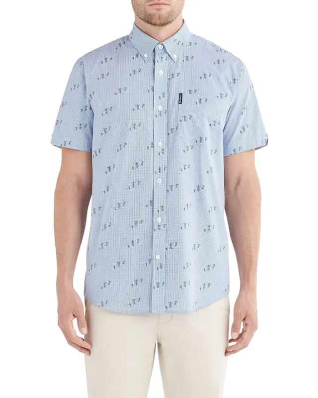 Short-Sleeve Scooter Print Shirt - Light Blue sold by Ben Sherman