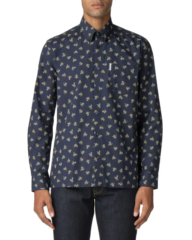 Long-Sleeved Archive Casino Shirt - Navy Blazer sold by Ben Sherman