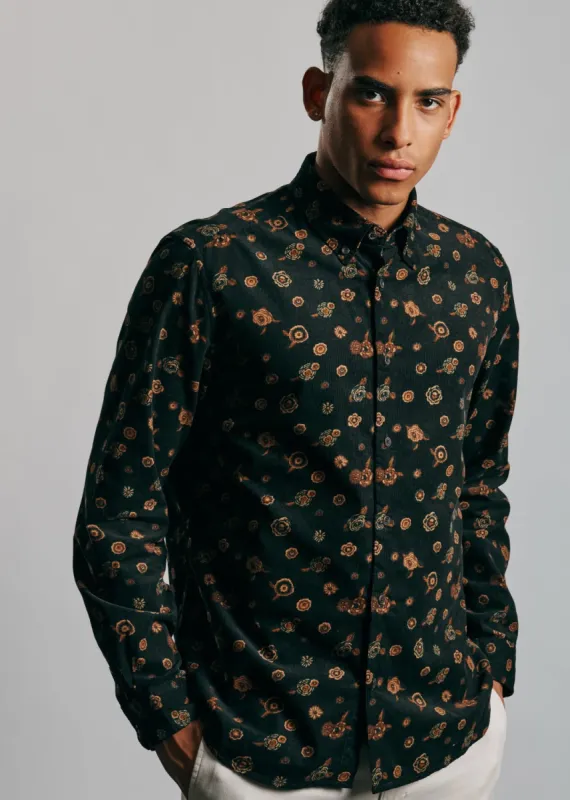 Retro Floral Print Corduroy Shirt sold by Ben Sherman