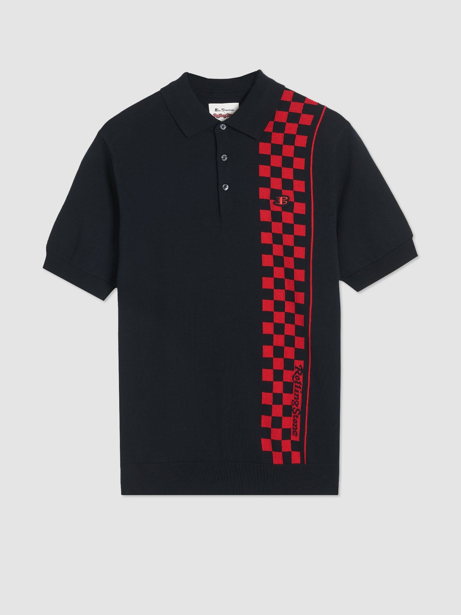 Rolling Stone Checker Knit Polo - Black sold by Ben Sherman product image thumbnail 5