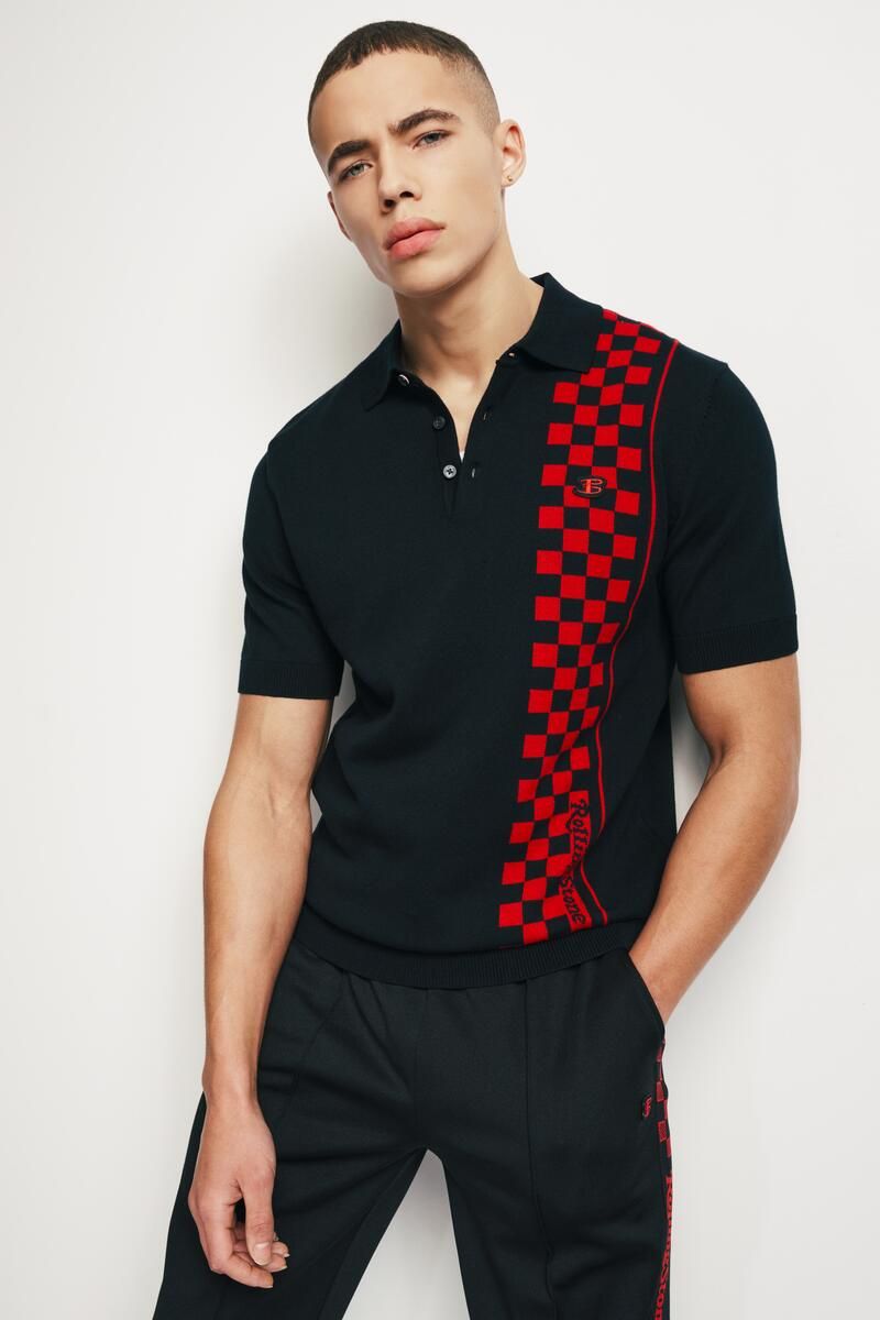 Rolling Stone Checker Knit Polo - Black sold by Ben Sherman product image thumbnail 3