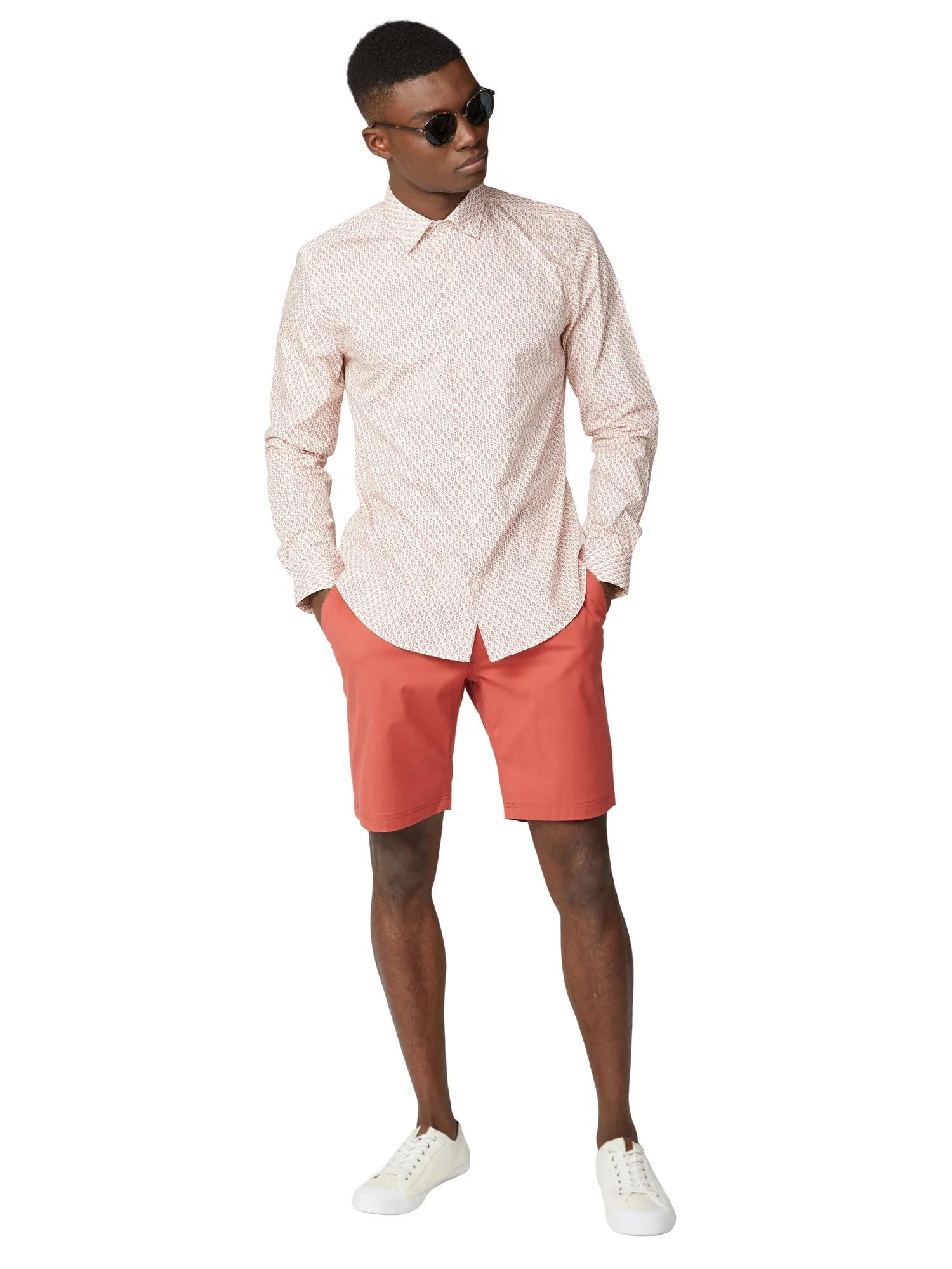 Long-Sleeve Fine Geo Print Shirt - Teracota sold by Ben Sherman product image thumbnail 4