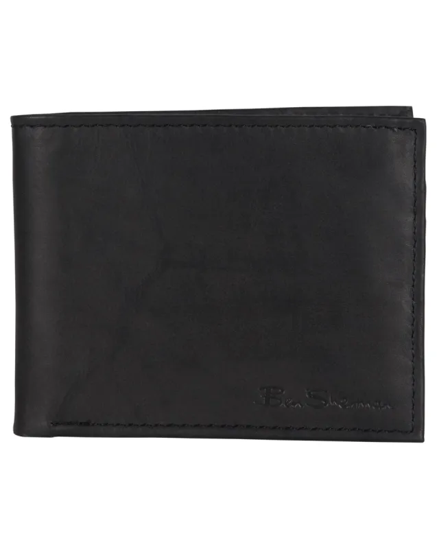 Manchester Marble Crunch Leather Bifold Wallet - Black made by Heritage