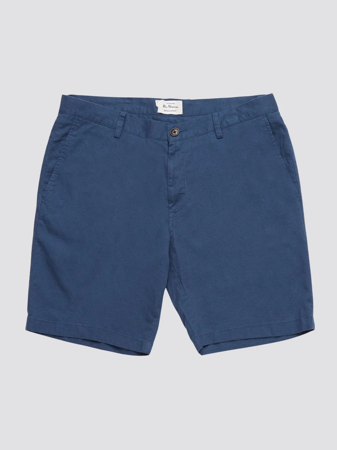 Signature Linen Shorts - Blue sold by Ben Sherman