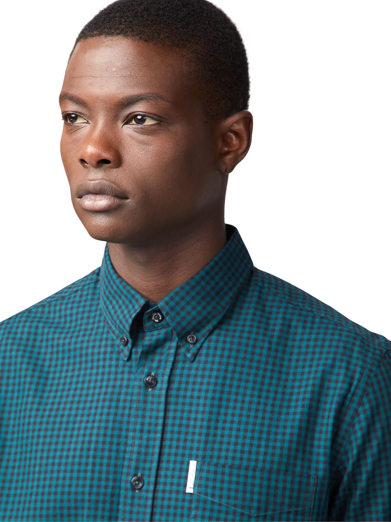 Long-Sleeve Archive Modernist Gingham Shirt - Trekking Green sold by Ben Sherman product image thumbnail 3