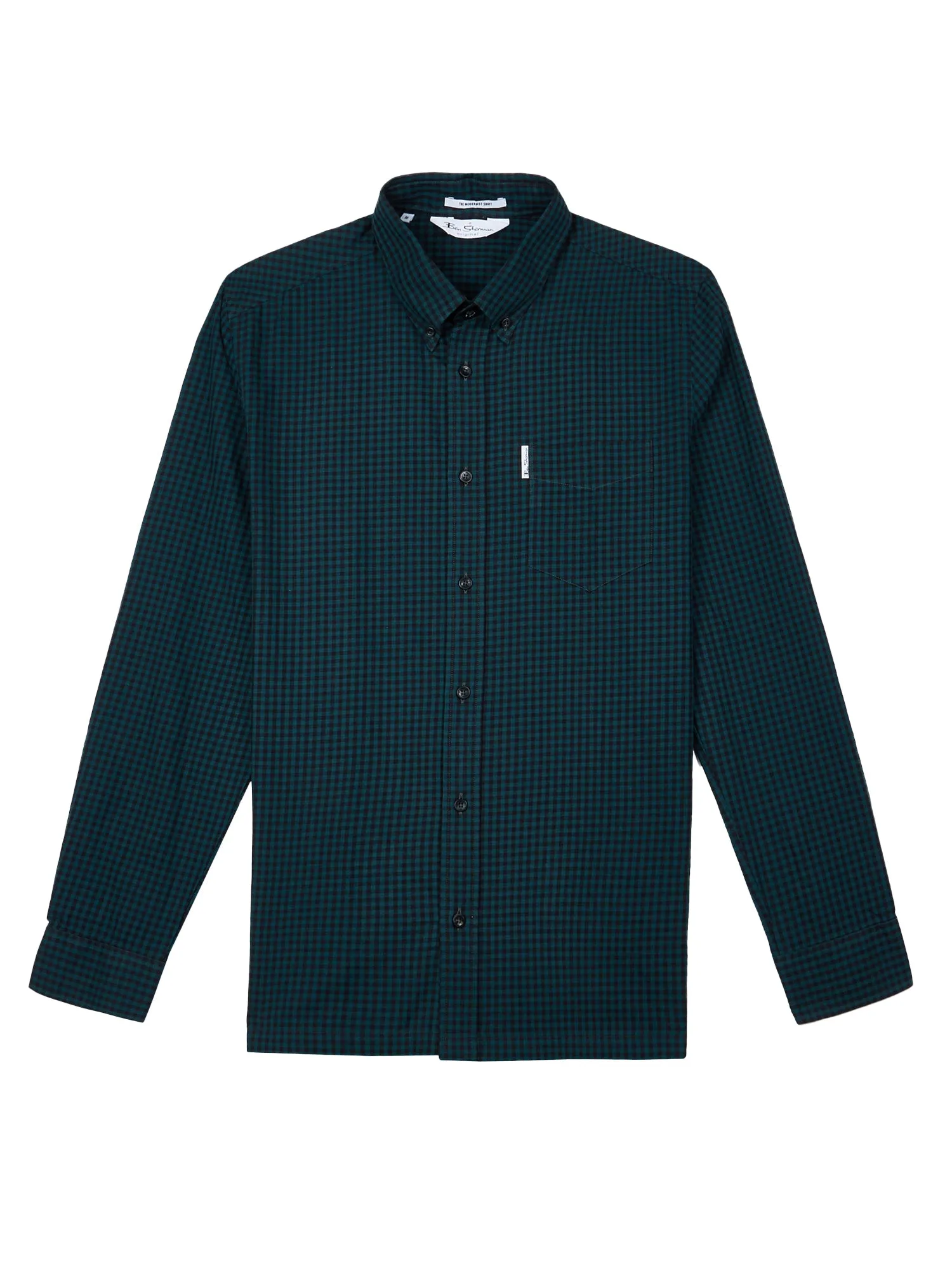 Long-Sleeve Archive Modernist Gingham Shirt - Trekking Green sold by Ben Sherman product image thumbnail 5
