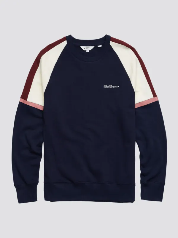 Color Block Crewneck Sweatshirt - Marine sold by Ben Sherman