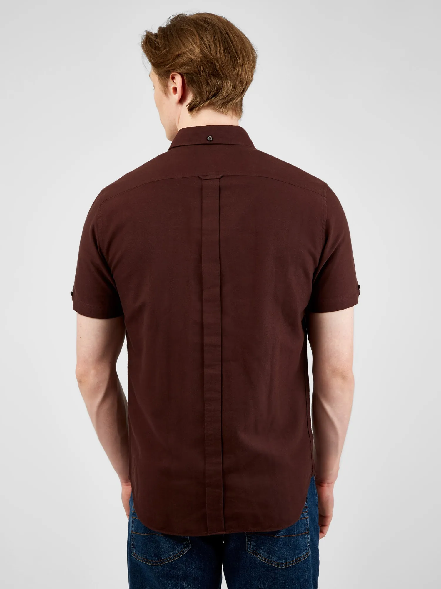 Short-Sleeve Signature Oxford Shirt - Bordeaux sold by Ben Sherman product image thumbnail 3