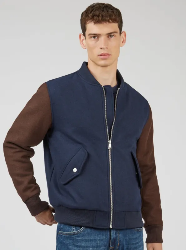 Colorblock Wool Blend Bomber Jacket sold by Ben Sherman