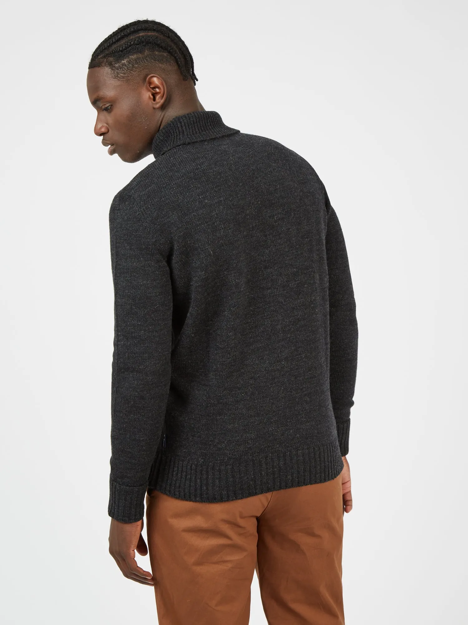 Patterned Knit Roll-Neck Sweater - Black sold by Ben Sherman product image thumbnail 2