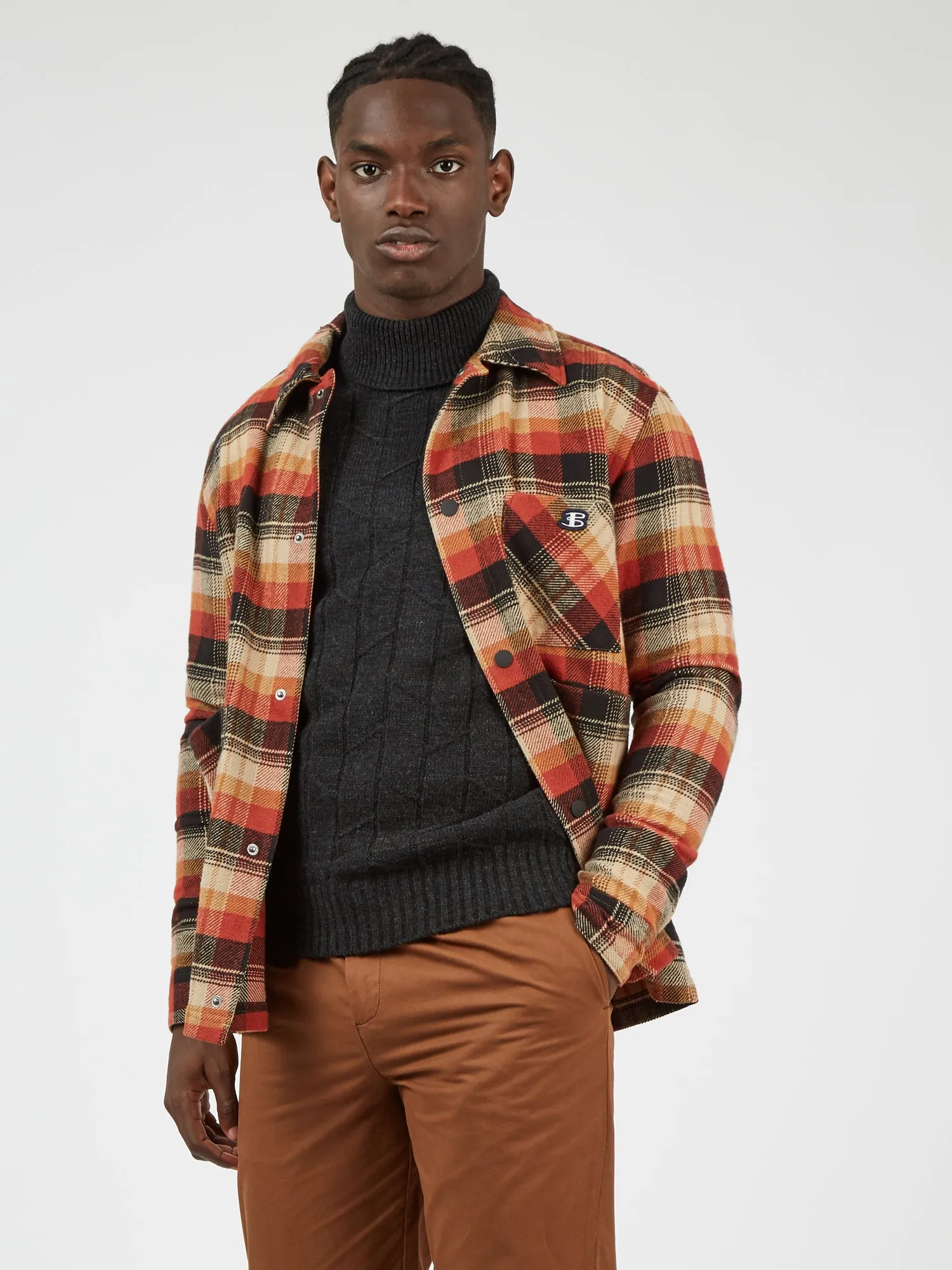 Patterned Knit Roll-Neck Sweater - Black sold by Ben Sherman product image thumbnail 3