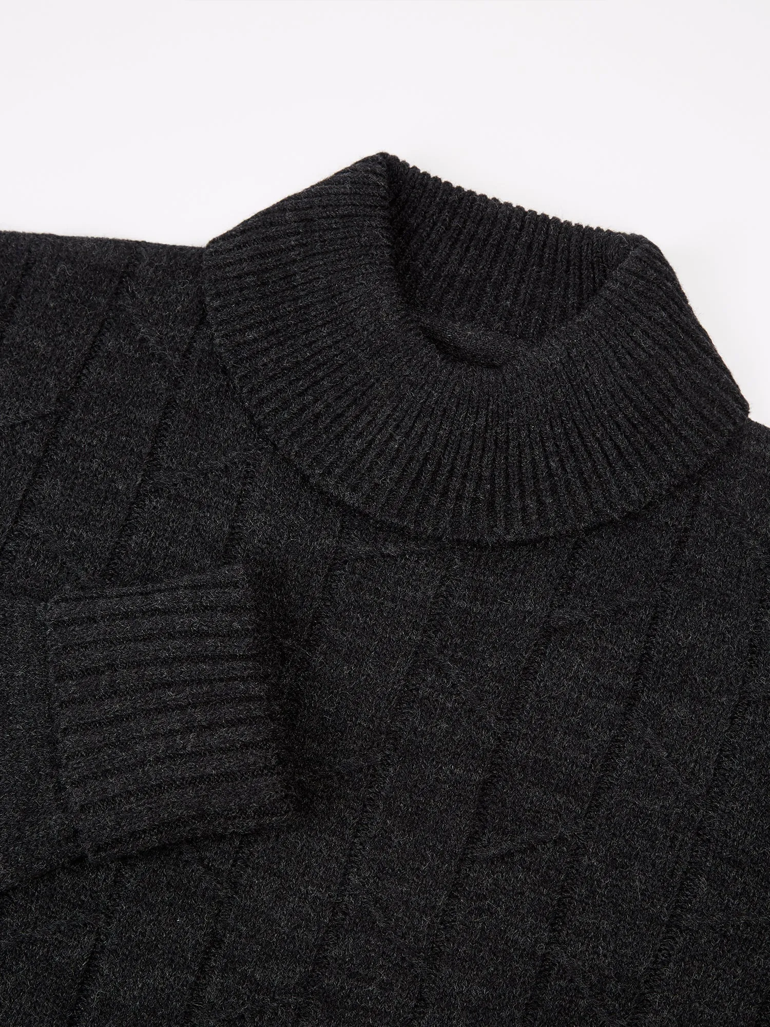 Patterned Knit Roll-Neck Sweater - Black sold by Ben Sherman product image thumbnail 4