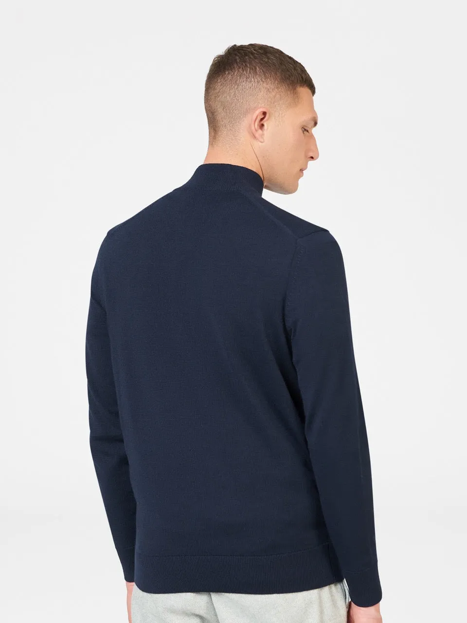 Merino Knit Half-Zip Sweater - Dark Navy sold by Ben Sherman product image thumbnail 4