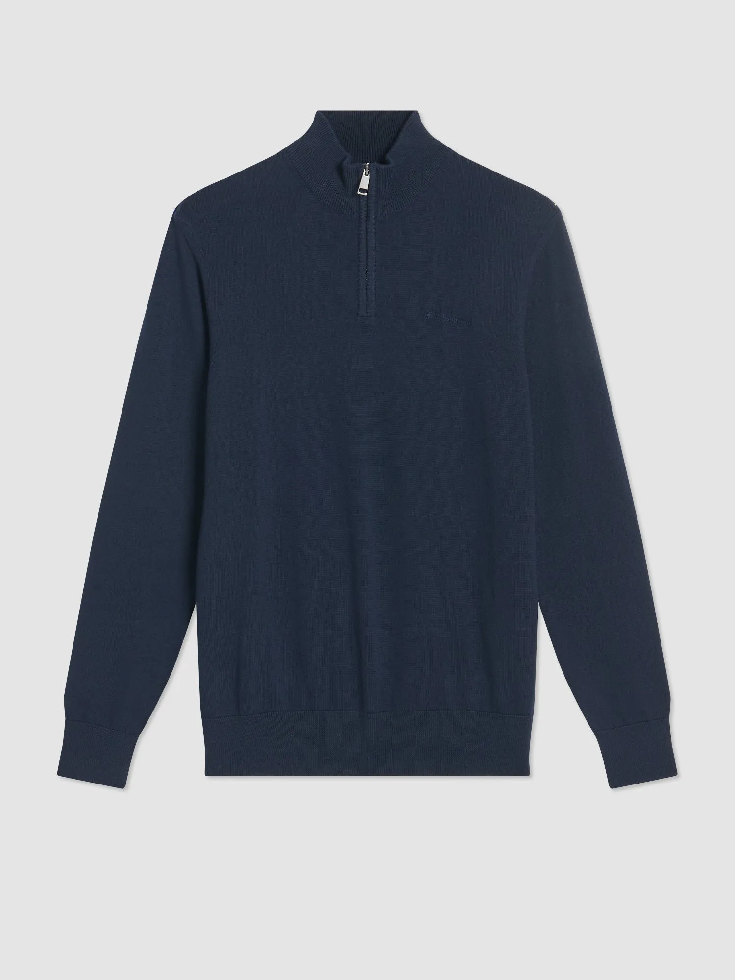 Merino Knit Half-Zip Sweater - Dark Navy sold by Ben Sherman product image thumbnail 2
