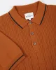 Short-Sleeve Textured-Front Knit Polo - Caramel sold by Ben Sherman