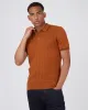 Short-Sleeve Textured-Front Knit Polo - Caramel sold by Ben Sherman