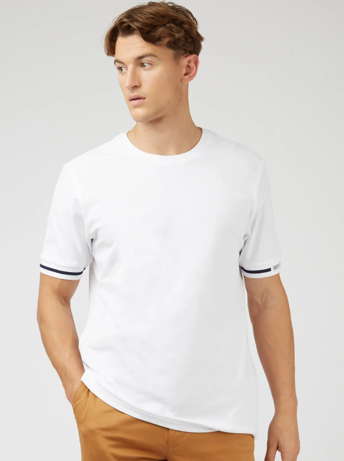Signature Cotton Embroidered Cuff Tee sold by Ben Sherman product image thumbnail 2