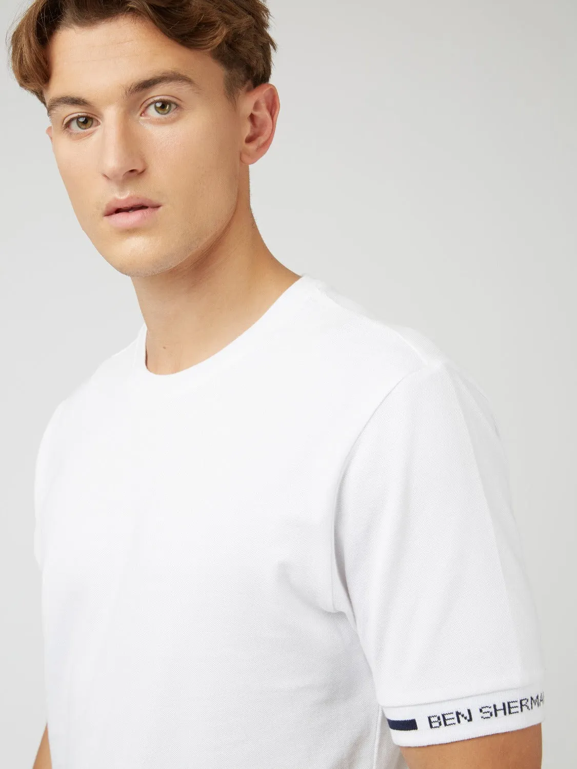 Signature Cotton Embroidered Cuff Tee sold by Ben Sherman