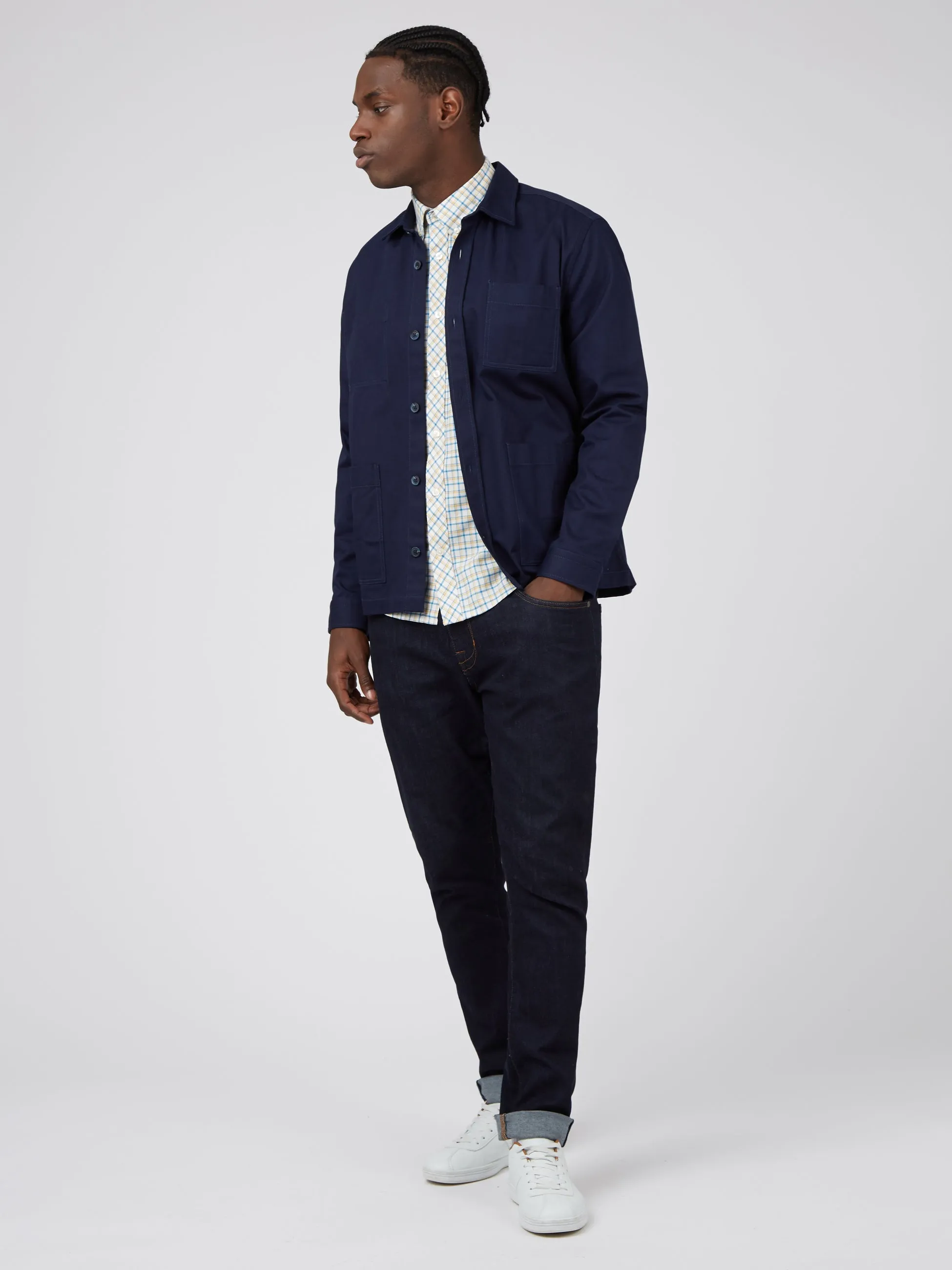 Oxford Overcheck Short-Sleeve Shirt - Butterscotch sold by Ben Sherman product image thumbnail 5