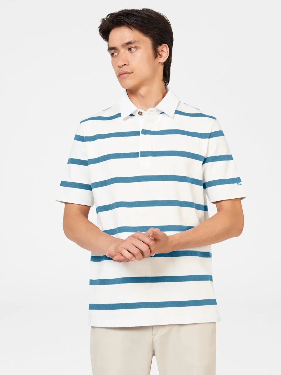 Bretton Stripe Rugby Knit Polo sold by Ben Sherman product image thumbnail 2